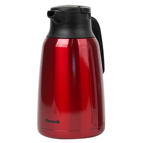 PEACOCK 피코크 보온보냉 대용량 주전자, 1500ml, 레드, 1개