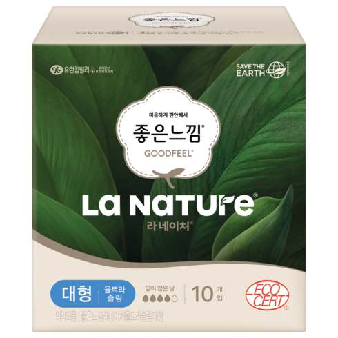 라네이처 울트라 생리대 날개형, 대형, 10개입, 1개