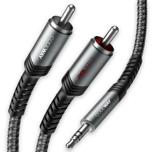 코드웨이 3.5mm AUX to 2RCA 스테레오 오디오 케이블, WA352R-1.5m, 혼합색상, 1개