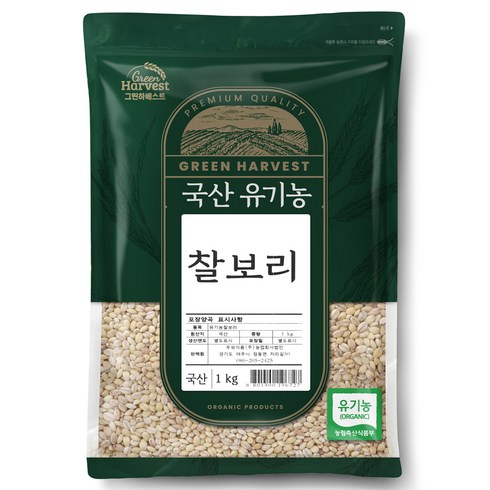 두보식품 국산 유기농 찰보리, 1kg, 1개