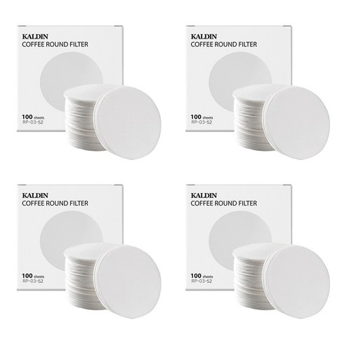 칼딘 모카포트 포터필터 여과지 더치커피기구 올 라운드 필터 화이트 58mm, 100개입, 4개