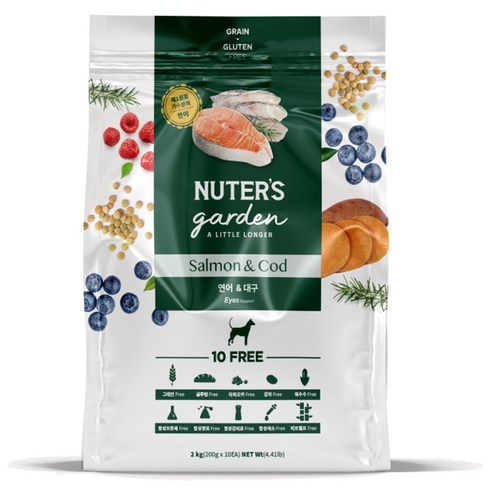 누터스가든 강아지 기능성 사료, 눈물개선/눈건강+장건강, 2kg, 1개