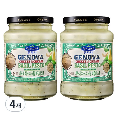 폰타나 제노바 치즈&크림 바질페스토 파스타소스, 430g, 4개