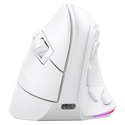 아이노트 LED 충전식 9버튼 무선 블루투스 버티컬 마우스, VM530RB, WHITE
