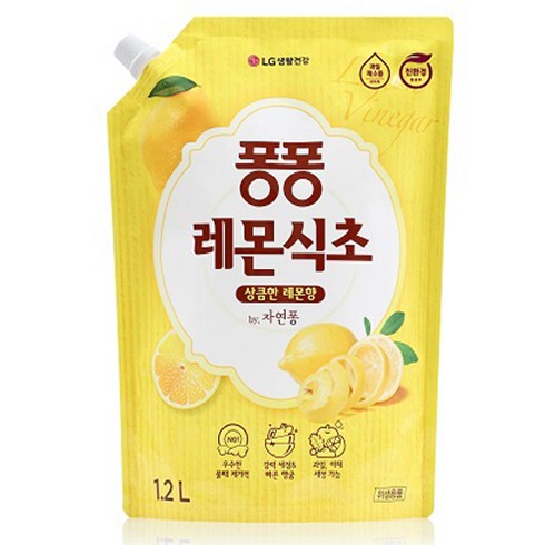 퐁퐁 레몬식초 주방세제 파우치형, 1.2L, 1개