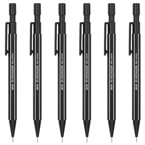 자바펜 헥사곤 샤프 블랙, 0.5mm, 6개