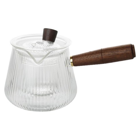 키친초이스 다도 우드핸들 내열유리 숙우 티메이커 S214, 혼합색상, 380ml, 1개