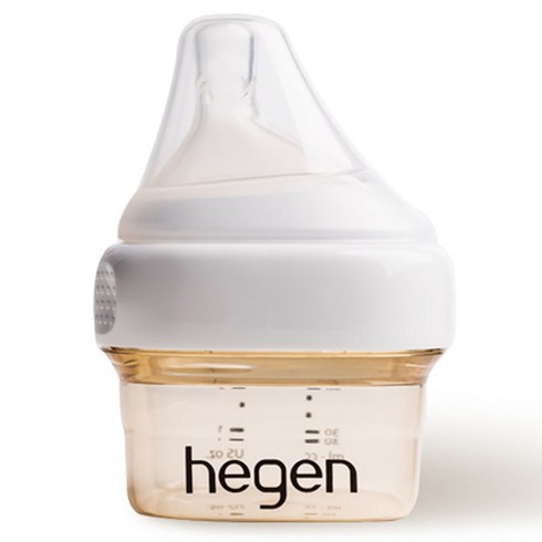 헤겐 유아용 멀티 젖병 + 0단계 꼭지 세트, 화이트 + 투명, 1세트, 60ml