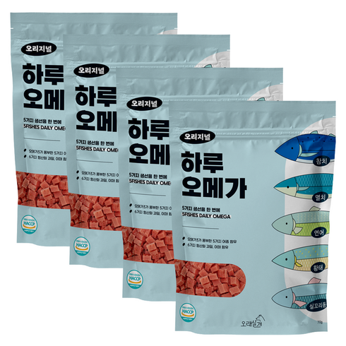 오래살개 반려동물 하루오메가 영양제, 오리지널, 70g, 4개