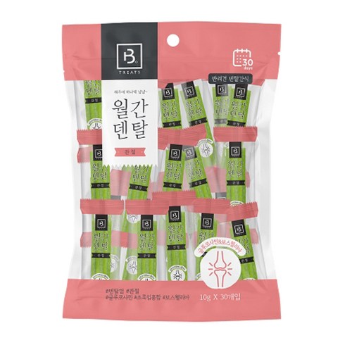 브리더랩 강아지 월간덴탈 관절 덴탈껌, 팽화미, 300g, 1개