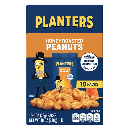 PLANTERS 대상 허니 로스티드 피넛, 28g, 10개