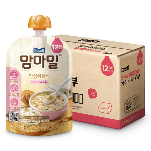 맘마밀 안심이유식 12개월, 혼합맛(가리비/두부), 100g, 10개