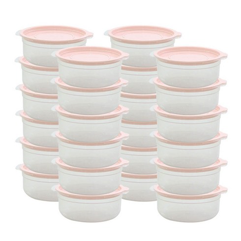 가쯔 심플쿡 냉동밥 전자레인지 용기 인디핑크, 24개, 600ml