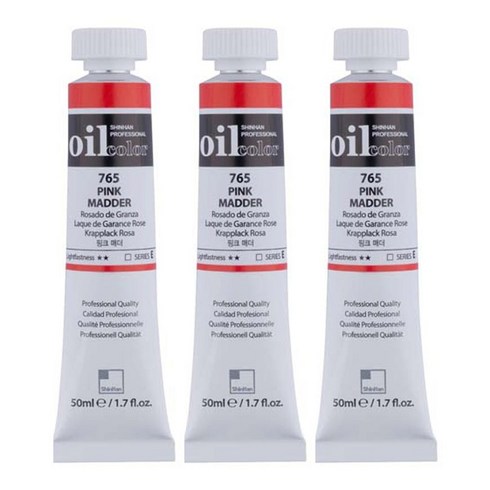 신한화구 전문가 유화물감 3개입, 50ml, 765번 핑크 매더
