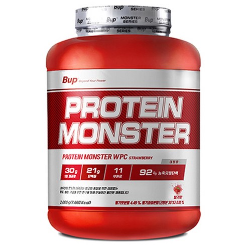 비유피 프로틴몬스터 딸기맛 WPC 유청 단백질 헬스 보충제, 2kg, 1개