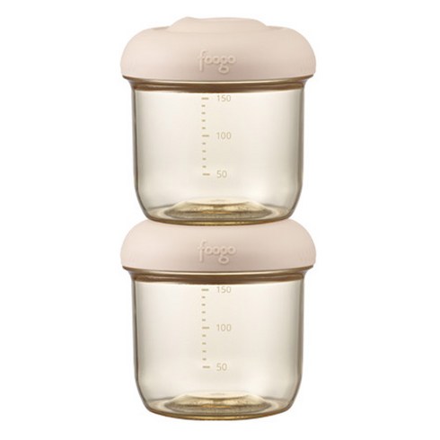푸고 프리미엄 뉴트럴 시리즈 유아용 PPSU 이유식용기 TKFH-150, 150ml, 베이지, 2개