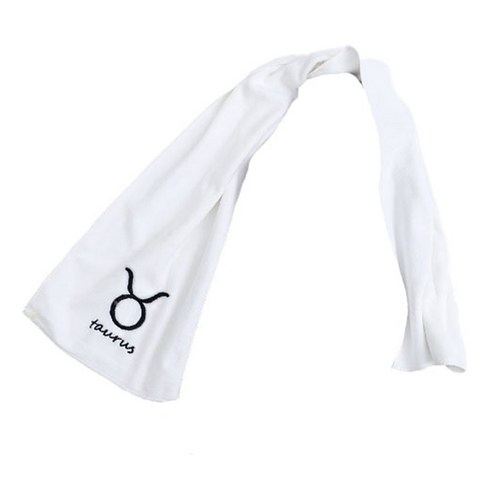 별자리 스포츠타월 25 x 110 cm 110g, 황소자리(화이트), 1개