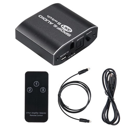 컴스 3포트 오디오광 선택기 SPDIF Toslink 오디오 스위치, OU951, 1개