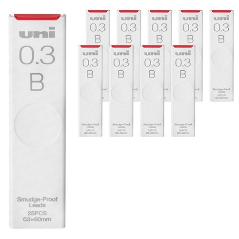 유니볼 샤프심 UL-S-0.3 B, 0.3mm, 10개