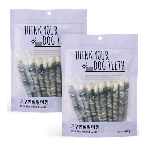 띵크유어도그티 강아지 딩고껌 스틱형 24P, 대구껍질, 240g, 2개