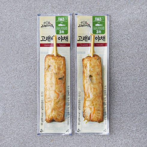 고래사어묵 고래바 야채, 65g, 2개