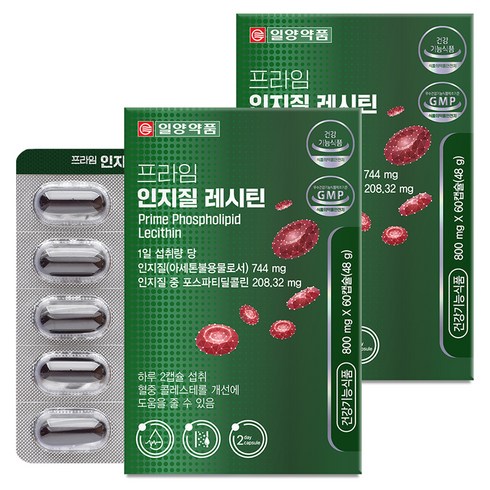 일양약품 프라임 인지질 레시틴 48g, 60정, 2개