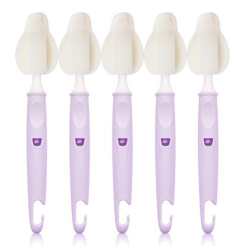 리에또 유아용 젖병 젖꼭지 세척 솔, 5개, 라벤더