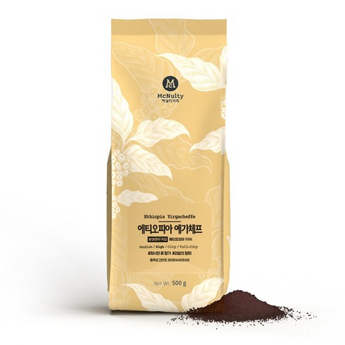 맥널티커피 에티오피아 예가체프 싱글 오리진 분쇄 원두 커피, 에스프레소, 500g, 1개