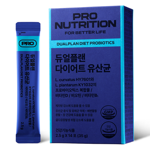 PRONUTRITION 정품 듀얼플랜 다이어트 유산균 14p, 35g, 1개