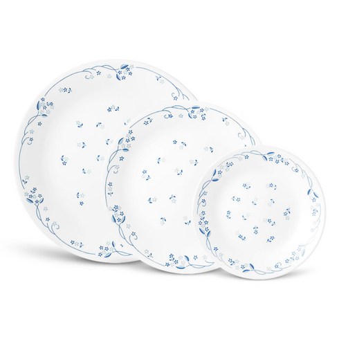 코렐 프로빈셜 블루 원형접시 3종 세트, 1세트, 원형접시 소 + 중 + 대, 혼합색상
