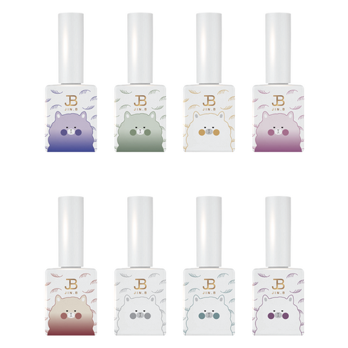 진비 아이비 알파카 온도변화 ver3 벨벳 젤 8종 세트, 혼합색상, 1개, 11ml