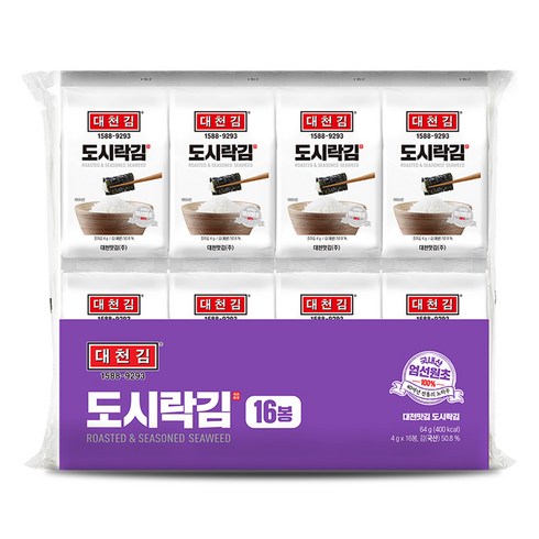 대천김 재래도시락김 16p, 4g, 16개