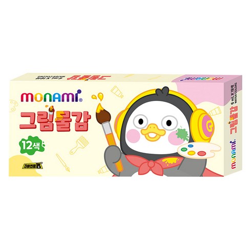 모나미 펭수 수채화 그림물감 세트, 6ml, 12색