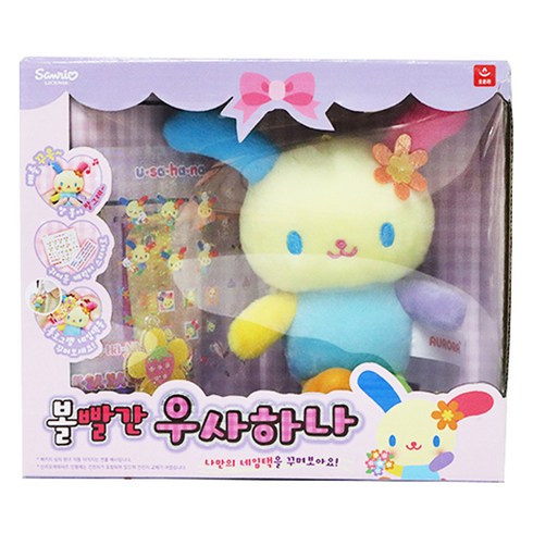 오로라 산리오 캐릭터즈 볼빨간 우사하나 인형, 혼합색상, 1개