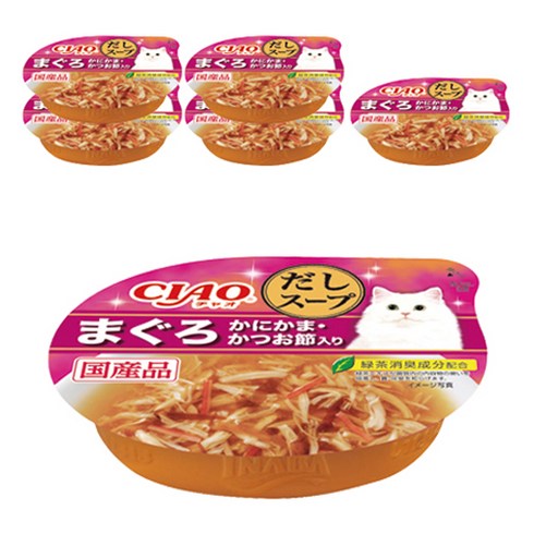 챠오츄르 고양이 다시스프 컵, 참치&게맛살&가다랑어, 60g, 6개