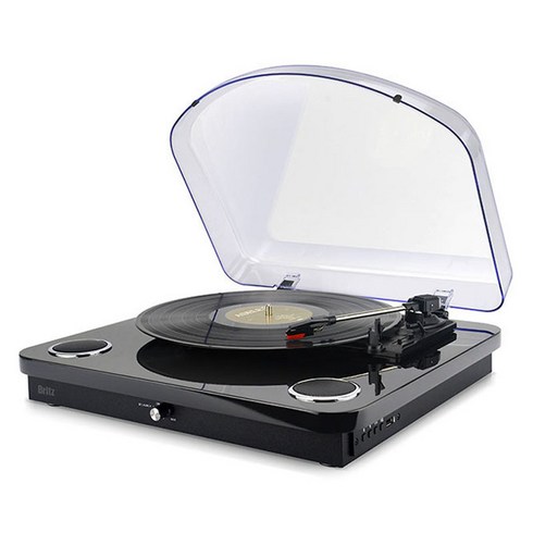 브리츠 올인원 턴테이블 오디오 블루투스 스피커, BZ-TP090SNT, 블랙