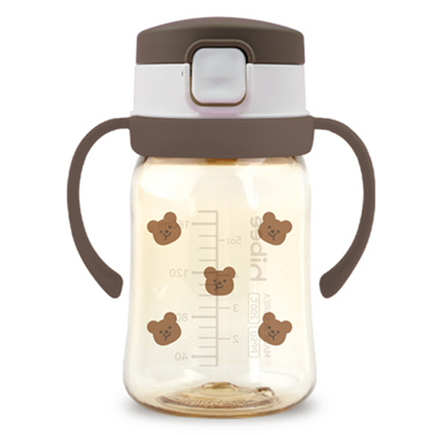 하이비 PPSU 에잇벤트 원터치 빨대컵, 170ml, 1개, 볼빵곰초코브라운