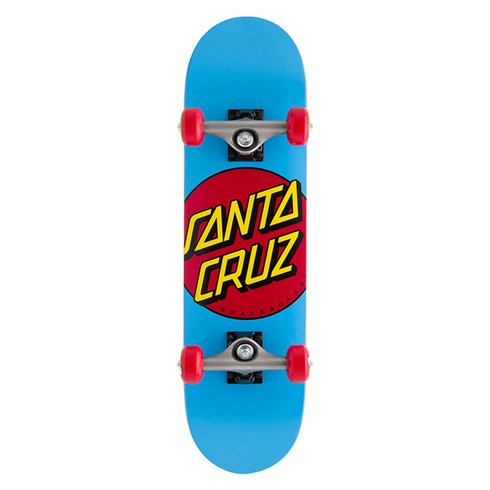 SANTACRUZ 클래식 도트 슈퍼 마이크로 스케이트보드 컴플릿, 블루, 1개