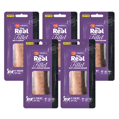 하림펫푸드 고양이 더리얼 필렛 간식, 참치, 30g, 5개