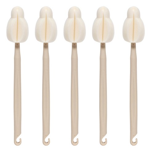 엠피엘 롱 더블버블 젖병솔 25cm, 베이지, 5개
