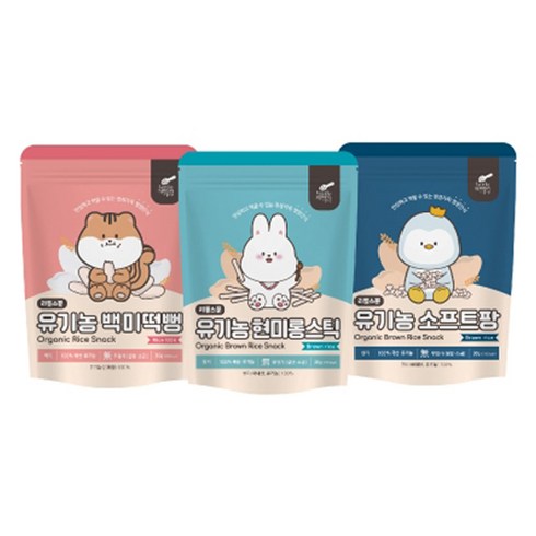 리틀스푼 유기농 쌀과자 3종, 기본맛, 30g, 1세트