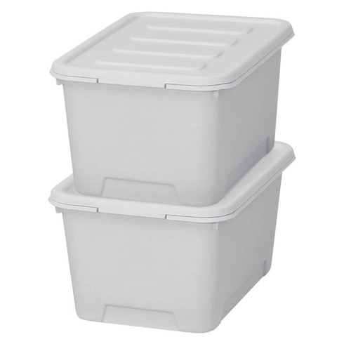 가쯔 국내 제조 마카롱 리빙박스, 라이트그레이, 100L, 2개