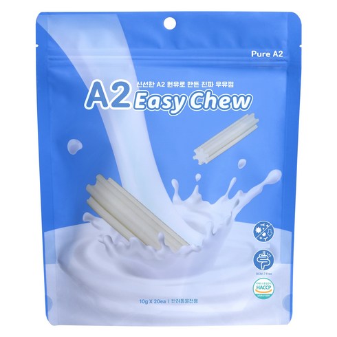 퓨어에이투 반려동물 이지츄 덴탈껌 20p, 우유, 200g, 1개
