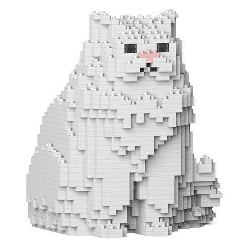 JEKCA 앉은 페르시안 고양이 블럭, 화이트, 1개