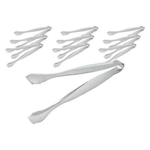 코코렉스 캠핑 스텐 미니 반찬 집게 15cm, 스텐실버, 10개