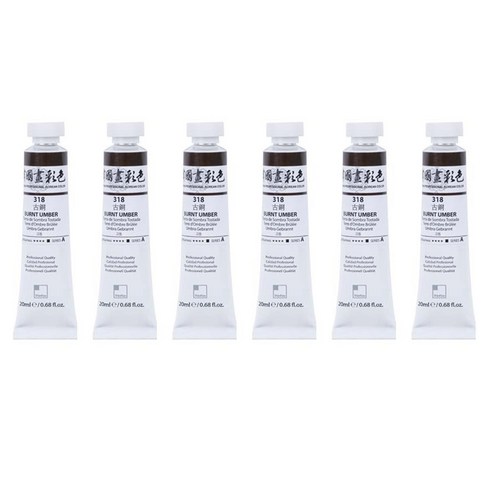 신한화구 전문가 한국화 물감 318 고동 6p, 20ml, 1색