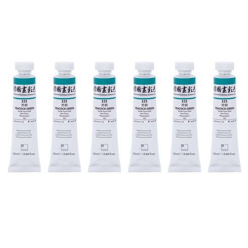 신한화구 전문가 한국화 물감 325 청동 6p, 20ml, 1색