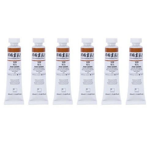 신한화구 전문가 한국화 물감 329 갈색 6p, 20ml, 1색