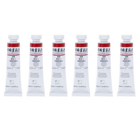 신한화구 전문가 한국화 물감 309 연지 2 6p, 20ml, 1색