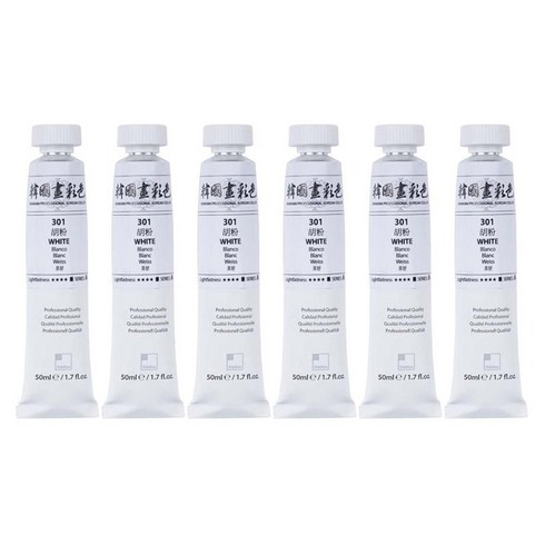 신한화구 전문가 한국화 물감 301 호분 6p, 20ml, 1색